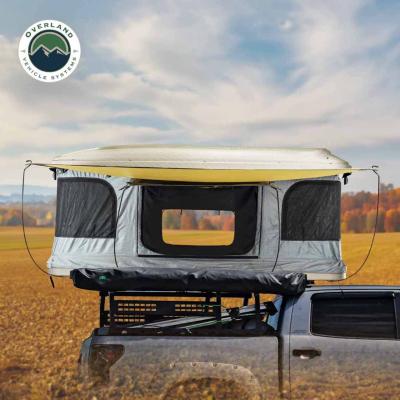 HD Bundu 2 - Hard Shell Pop Up Roof Top Tent, 2 Person, Grey Body and Black Rainfly Overland Vehicle Systems