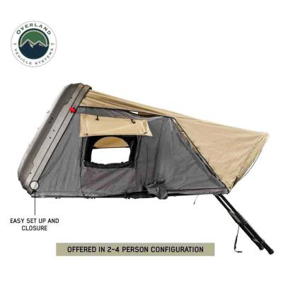 HD Bundu 2 - Hard Shell Roof Top Tent, 2 Person, Grey Body and Black Rainfly Overland Vehicle Systems