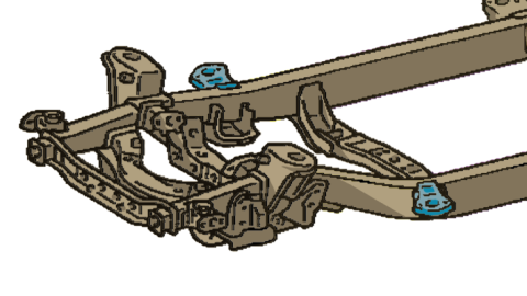 Front Cab Mount For 1995-2004 Toyota Tacoma Rust Buster Frameworks
