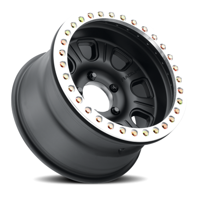 Aluminum Wheels 17x8.5 Monster Beadlock RT231 Machined Face Black 0 Offset 5 on 127 Bolt Pattern 83.82 Bore Raceline