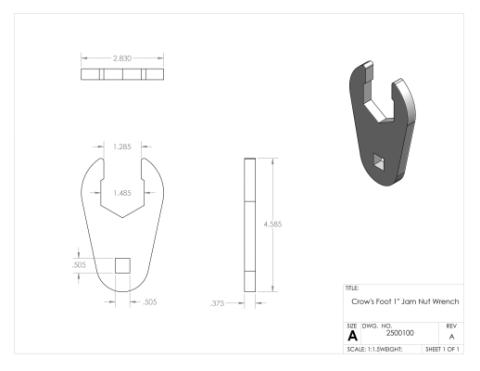 Crow's Foot 1 Inch Jam Nut Wrench Clayton Offroad