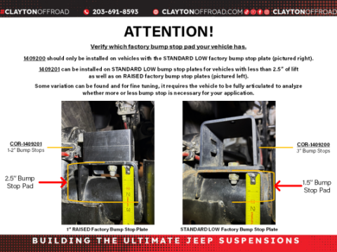 Jeep Wrangler Rear Bump Stops 18 JL Clayton Off Road