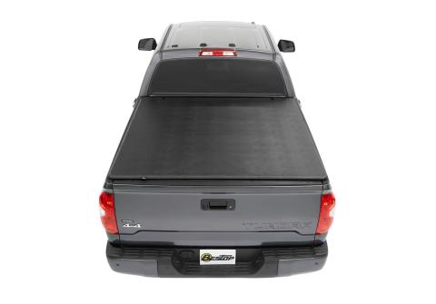 Soft Tri-Fold Tonneau Cover EZ-Fold For Toyota 2005-2024 Tacoma 6.0 Foot Black Tailgate Spoiler Not Included Bestop