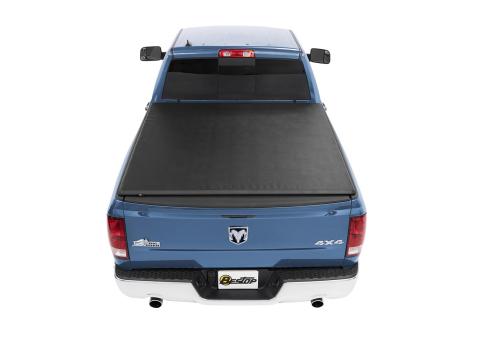 Soft Tri-Fold Tonneau Cover For EZ-Roll Dodge 2002-2008 Ram 1500 6.5 Foot Black No Tailgate Spoiler Bestop