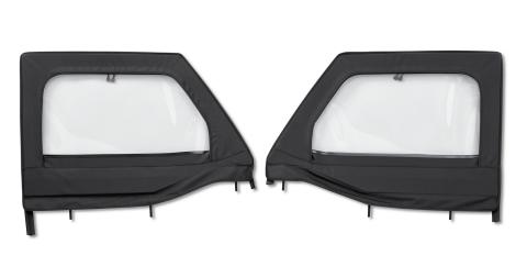 Jeep Half Doors HighRock 4x4 Element Upper Fabric Half Doors For Jeep 2020-2024 Gladiator Front Black Diamond Pair Bestop