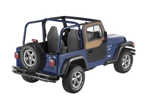 Factory Soft Top and All Bestop Soft Tops Upper Door Sliders Jeep 1997-2006 Wrangler TJ Spice Dual Sliding Bestop