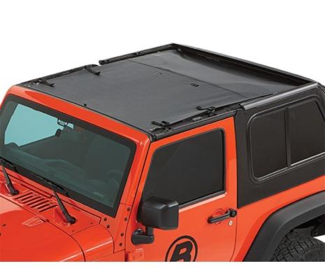 Jeep Wrangler Bikini Top Sun Extended Safari Style Bikini Top For Jeep 2007-2018 Wrangler JK 2 Door Black Diamond Bestop