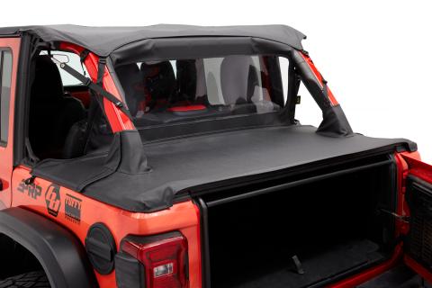 Jeep Wrangler Bikini Top Header Safari Cable Style Bikini Tops For Jeep 2024-Current Wrangler JL 4 Door Black Diamond Bestop