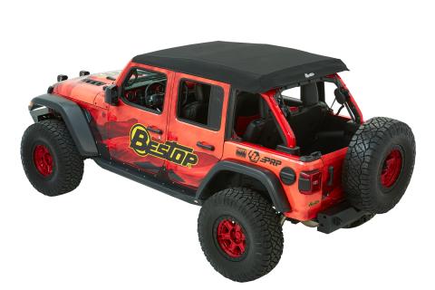 Trektop Ultra Slantback Soft Top For Jeep 2018-Current Wrangler JL 4 Door Black Bestop