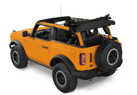 Trektop Slantback Soft Top For Ford 2021-2024 Bronco 2 Door No Raptor Black Diamond Preminum Fabric Bestop
