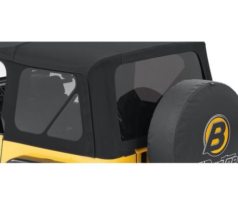 Window Replacement Set For Jeep 1997-2006 Wrangler TJ Fits Supertop Black Premium Twill Bestop
