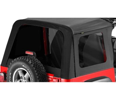 Window Replacement Set For Jeep 1976-1986 CJ7 Fits Sunrider 51698 Black Denim Bestop