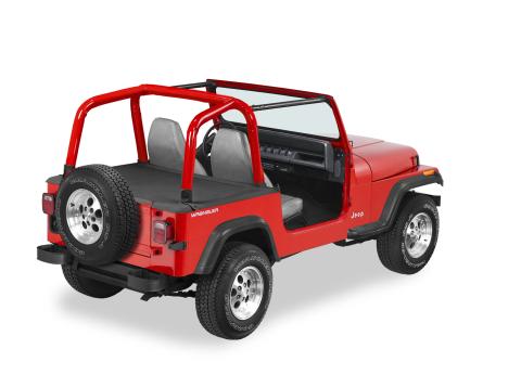 Cargo Deck Covers For Jeep 1987-1991 Wrangler YJ Factory Top No Belt Rail Channels Black Denim Bestop