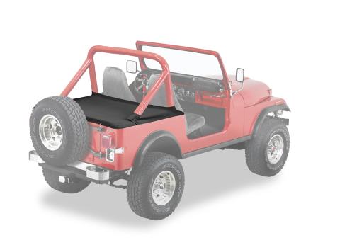 Cargo Deck Covers For Jeep 1980-1986 CJ7 Supertop Bows Folded Down, No Belt Rail Channels Black Crush Bestop