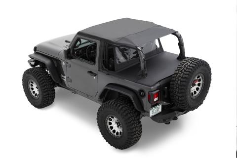 Cargo Deck Covers For Jeep 2018-Current Wrangler JL 2 Door Factory Soft top Removed No Belt Rail Channels Black Diamond Bestop