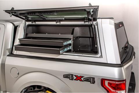 Truck Bed Drawer Drawer-Bin Mid-Size EVO and EVOc Applications 5 Foot or 6 Foot Bed Left Side Mount SmartCap(R) ‚Дц–о—Ь‚Дм–ж‚Дм—о Fits all mid-size EVO Series Caps