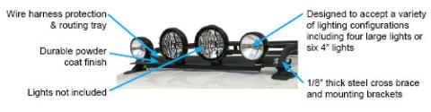 Light Bar Mounting Kit 07-14 FJ Cruiser Black Tuffy Security Products