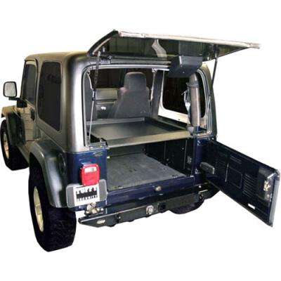 Deluxe Cargo Enclosure - 87-95 Wrangler YJ / 97-06 Wrangler TJ Rear Seats Must Be Removed Black Tuffy Security Products