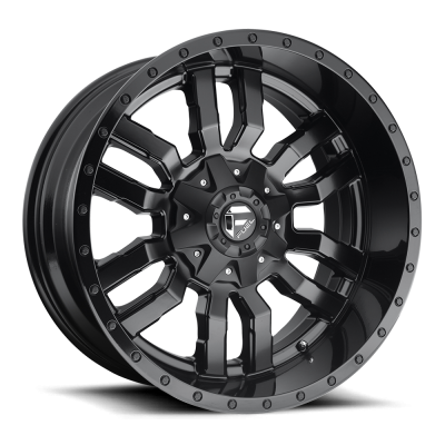 Aluminum Wheels 20X10 Sledge D596 5 On 114.3/5 On 127 Matte Black/Gloss Black Lip 78.1 Bore -18 Offset Fuel Off Road Wheels