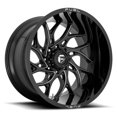 Aluminum Wheels 24X12 Runner D741 5 On 127 Gloss Black Milled 71.5 Bore -44 Offset Fuel Off Road Wheels