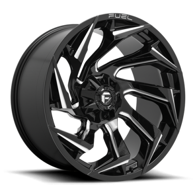 Aluminum Wheels 18X9 Reaction D753 5 On 114.3/5 On 127 Gloss Black/Milled 78.1 Bore 1 Offset Fuel Off Road Wheels