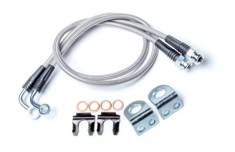 97-18 Wrangler TJ/JK26 Inch Stainless Steel Braided Brake Line Kit Front TeraFlex