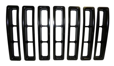 7-Piece Black Grille Insert Set for 1997-2006 Jeep TJ Wrangler (Snap-In) RT Off Road