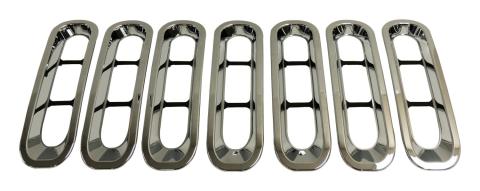 7-Piece Chrome Plastic Grille Inserts Chrome for 2007-201 JK Wrangler Snap-In Pieces RT Off Road