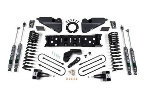 19-24 RAM 3500 6.5 Inch Radius Arm Bracket 5 Inch Rear Block With Overload Diesel 6-Bolt T-Case Fox Adventure Shocks Zone Offroad