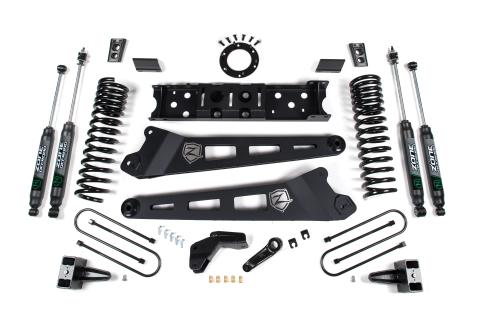 19-24 RAM 3500 6.5 Inch Radius Arm 5 Inch Rear Block With Overload Diesel 8-Bolt T-Case Fox Adventure Shocks Zone Offroad