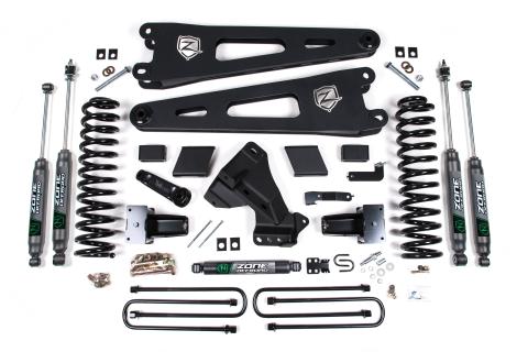 23-24 Ford F-250/F-350 Super Duty 4WD 7 Inch Radius Arm Lift Kit 4.5 Inch Rear Block Diesel Fox Adventure Shocks Zone Offroad