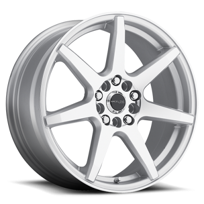 Aluminum Wheels 17x7.5 Evo 131S Silver 7 Spoke 20 Offset 5 on 108/5 on 114.3 Bolt Pattern 72.62 Bore Raceline