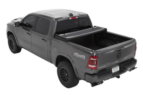 Soft Tri-Fold Tonneau Cover EZ-Fold  For Ram 2019-2024 1500 5.7 Foot Black Tailgate Spoiler Not Included Bestop