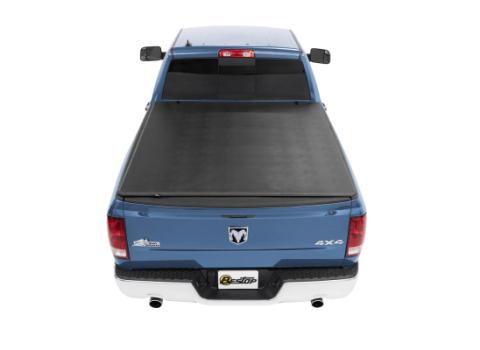 Soft Tri-Fold Tonneau Cover EZ-Fold For Dodge 2009-2010 Ram 1500 5.5 Foot Black Tailgate Spoiler Not Included Bestop