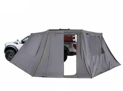 HD Nomadic 180 - LTE Awning Wall, Universal, Grey Body, Green Trim W/Storage Bag Overland Vehicle Systems
