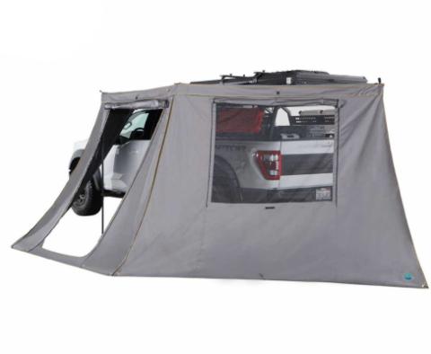 HD Nomadic 180 - LTE Awning Wall, Universal, Grey Body, Green Trim W/Storage Bag Overland Vehicle Systems