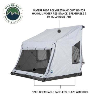 LD P.S.T. - Portable Safari Ground Tent Large, Grey Body and Grey Trim Overland Vehicle Systems