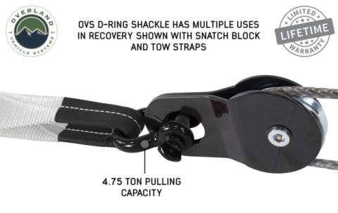 Recovery Shackle 19019901 3/4 4.75 Ton Black Overland Vehicle Systems