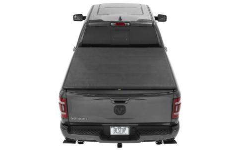 EZ-Roll Soft Tonneau Cover For Ram 2019-2024 1500 5.7 Foot Black Tailgate Spoiler Not Included Bestop