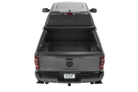 EZ-Roll Soft Tonneau Cover For Ram 2019-2024 1500 5.7 Foot Black Tailgate Spoiler Not Included Bestop