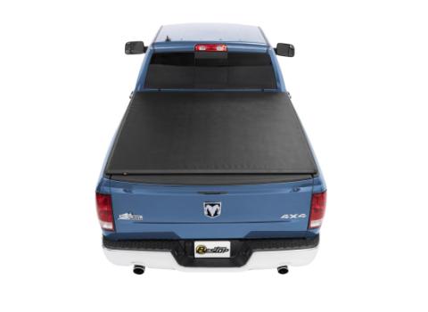 Soft Tri-Fold Tonneau Cover For EZ-Roll Dodge 2002-2008 Ram 1500 6.5 Foot Black No Tailgate Spoiler Bestop