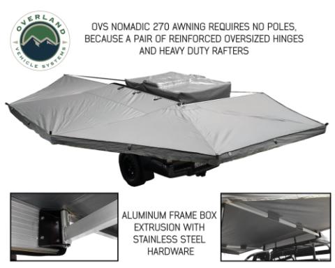Nomadic Awning 270 Degree - Driver Side Dark Gray Overland Vehicle Systems