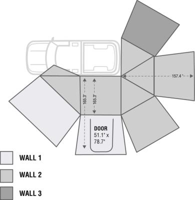 Nomadic Awning 270 Awning with Walls - Driver side Overland Vehicle Systems