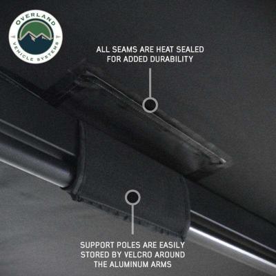 XD Nomadic 270 - Awning W/Lights and Black Out , Driver Side, Black Body, Black Trim and Black Travel Cover Overland Vehicle Systems