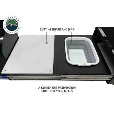 Cargo Box Kitchen With Slide Out Sink, Cooking Shelve and Slide Out Work Station Overland Vehicle Systems