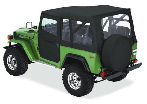 Land Cruiser Soft Top Supertop Classic Squareback Soft Tops For Toyota 1964-1984 Land Cruiser Clear Black Denim Bestop