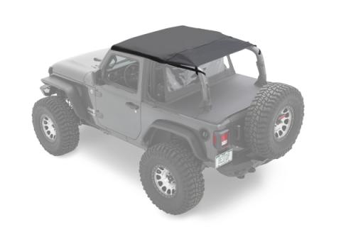 Jeep Wrangler Bikini Top Header Safari Cable Style Bikini Tops For Jeep 2018-2023 Wrangler JL 2 Door Black Diamond Bestop