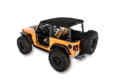 Jeep Wrangler Trektop Glide Slantback Soft Tops For Jeep 2018-Current Wrangler JL 2 Door Black Diamond Bestop