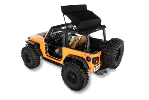 Jeep Wrangler Trektop Glide Slantback Soft Tops For Jeep 2018-Current Wrangler JL 2 Door Black Diamond Bestop