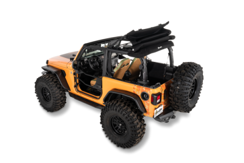 Jeep Wrangler Trektop Glide Slantback Soft Tops For Jeep 2018-Current Wrangler JL 2 Door Black Diamond Bestop